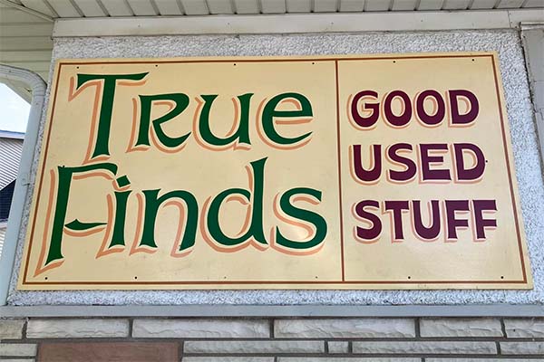 True Finds sign